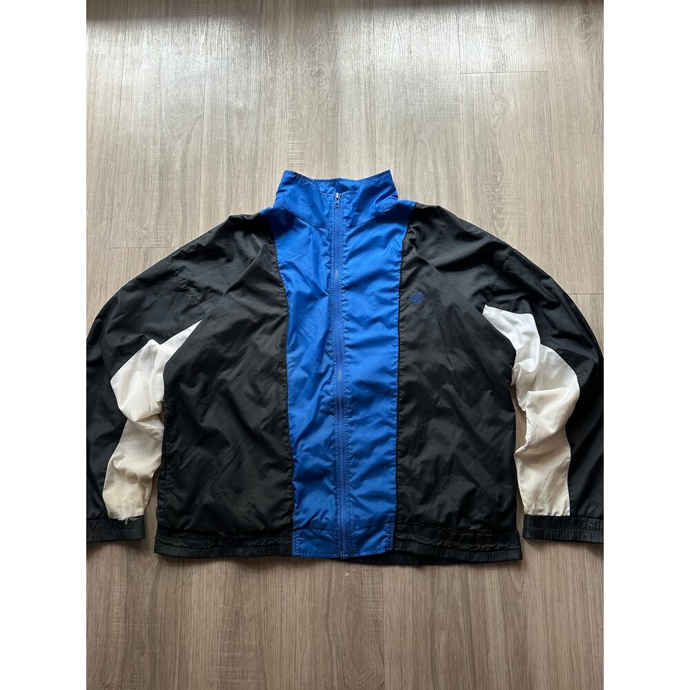 Vintage USA Olympics Adidas Black Blue Colorblock Windbreaker Jacket
